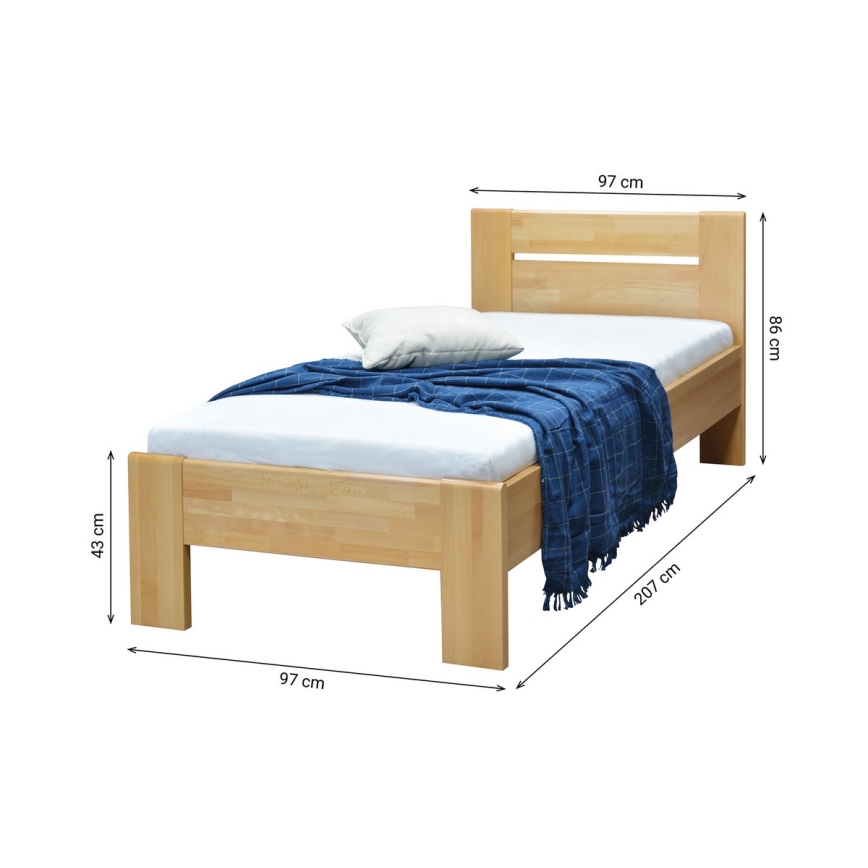 Jednolůžková postel z masivu AMBER 90x200 cm buk