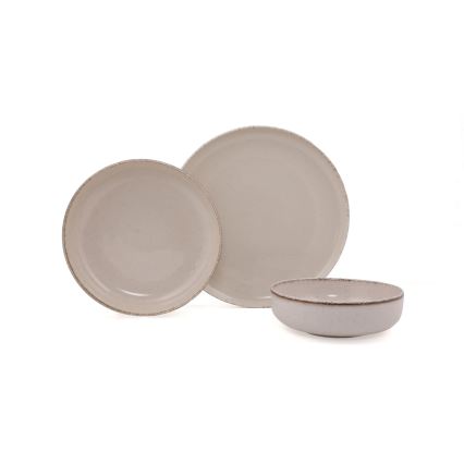 Jídelní sada 12 ks béžová/porcelán