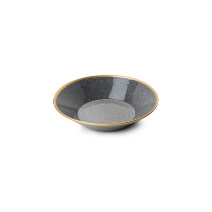 Jídelní sada 16 ks antracit/zlatá/porcelán