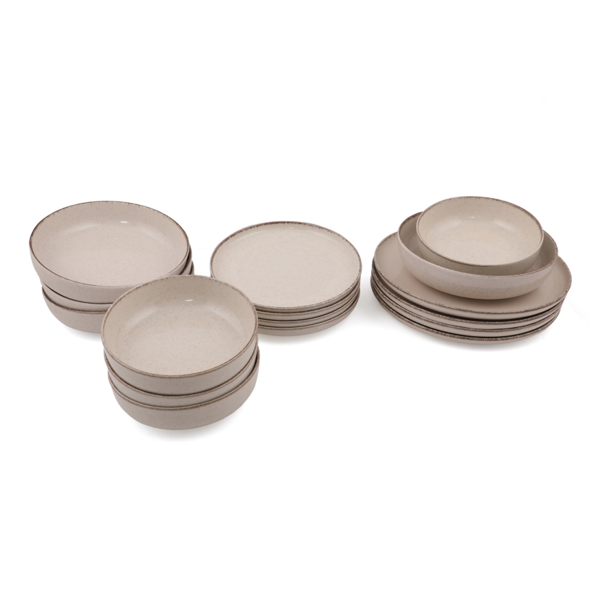 Jídelní sada 16 ks béžová/porcelán