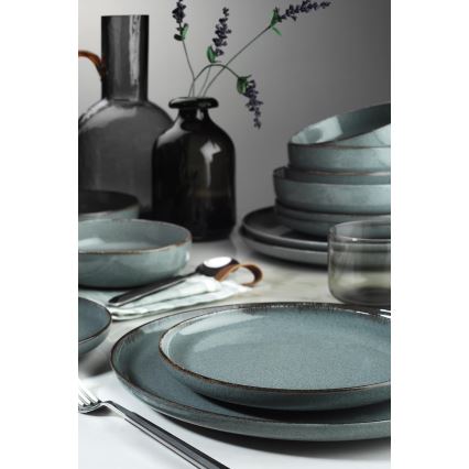 Jídelní sada 16 ks šedá/porcelán