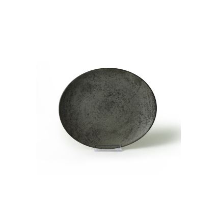 Jídelní sada 18 ks antracit/zelená/kamenina