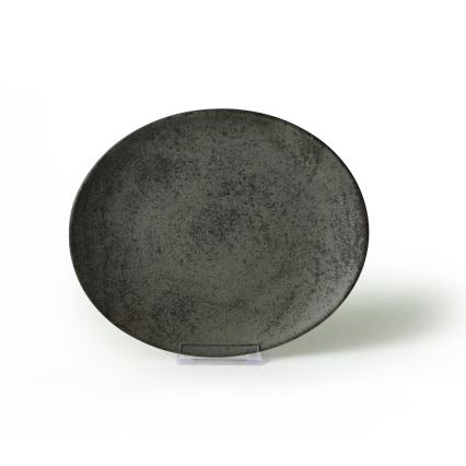 Jídelní sada 18 ks antracit/zelená/kamenina