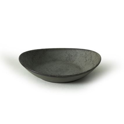 Jídelní sada 18 ks antracit/zelená/kamenina