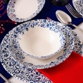 Jídelní sada 18 ks bílá/modrá/porcelán