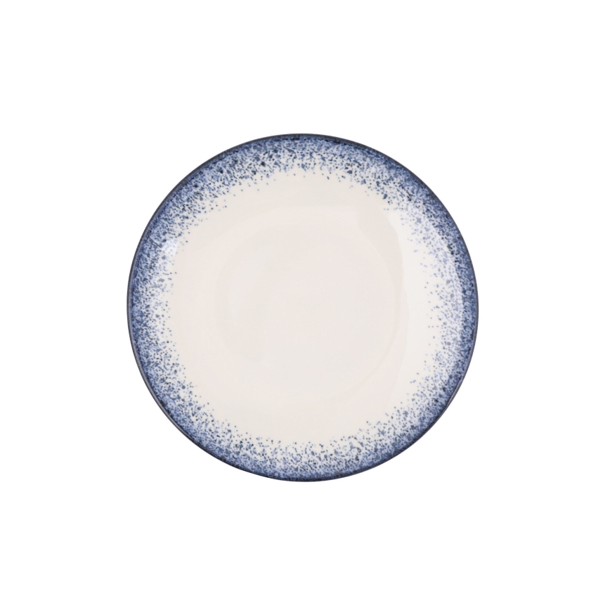 Jídelní sada 18 ks bílá/modrá/porcelán