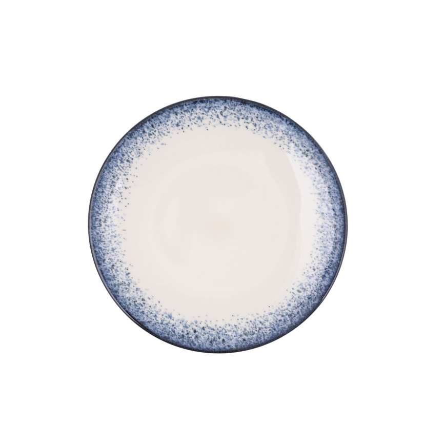 Jídelní sada 18 ks bílá/modrá/porcelán