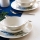 Jídelní sada 18 ks bílá/modrá/zelená/porcelán