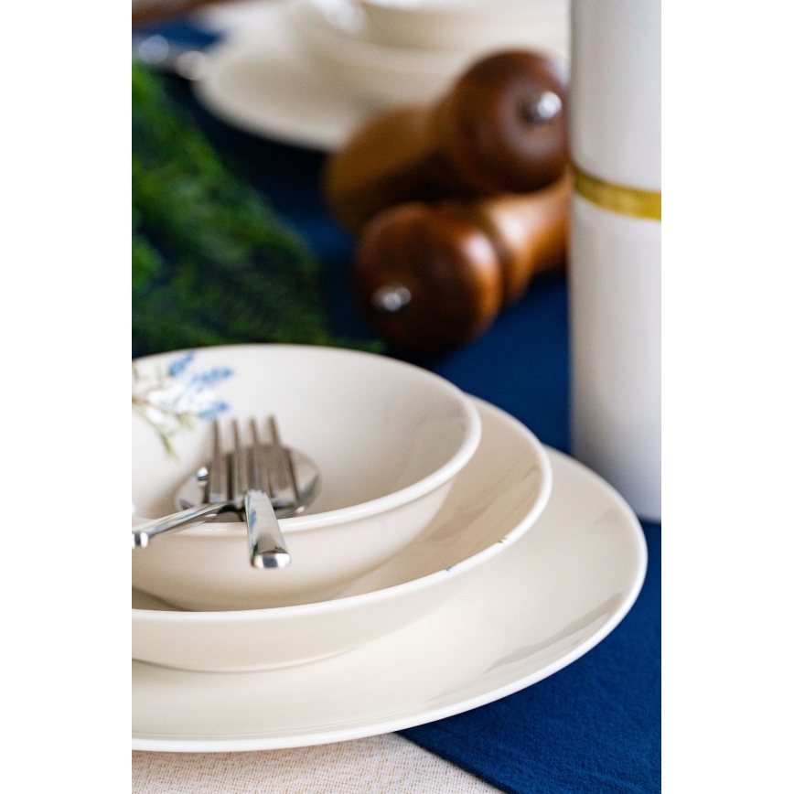Jídelní sada 18 ks bílá/modrá/zelená/porcelán