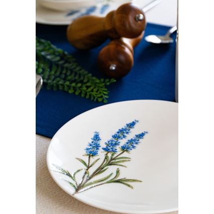 Jídelní sada 18 ks bílá/modrá/zelená/porcelán