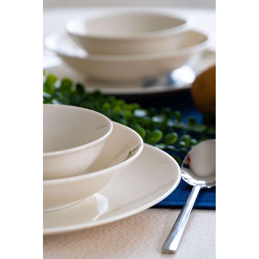 Jídelní sada 18 ks bílá/modrá/zelená/porcelán