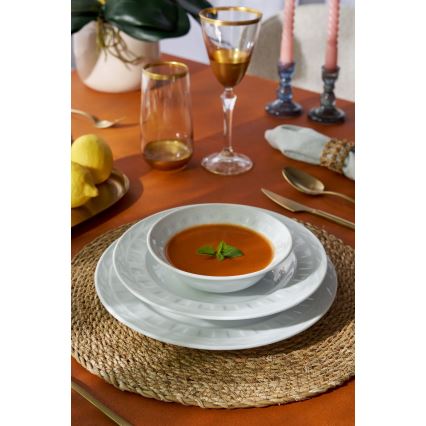 Jídelní sada 18 ks bílá/porcelán