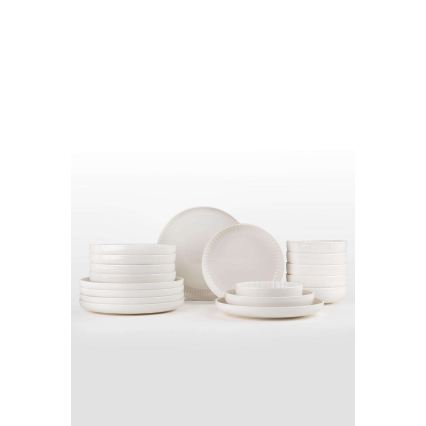 Jídelní sada 18 ks bílá/porcelán