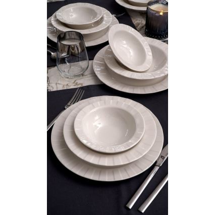 Jídelní sada 18 ks bílá/porcelán