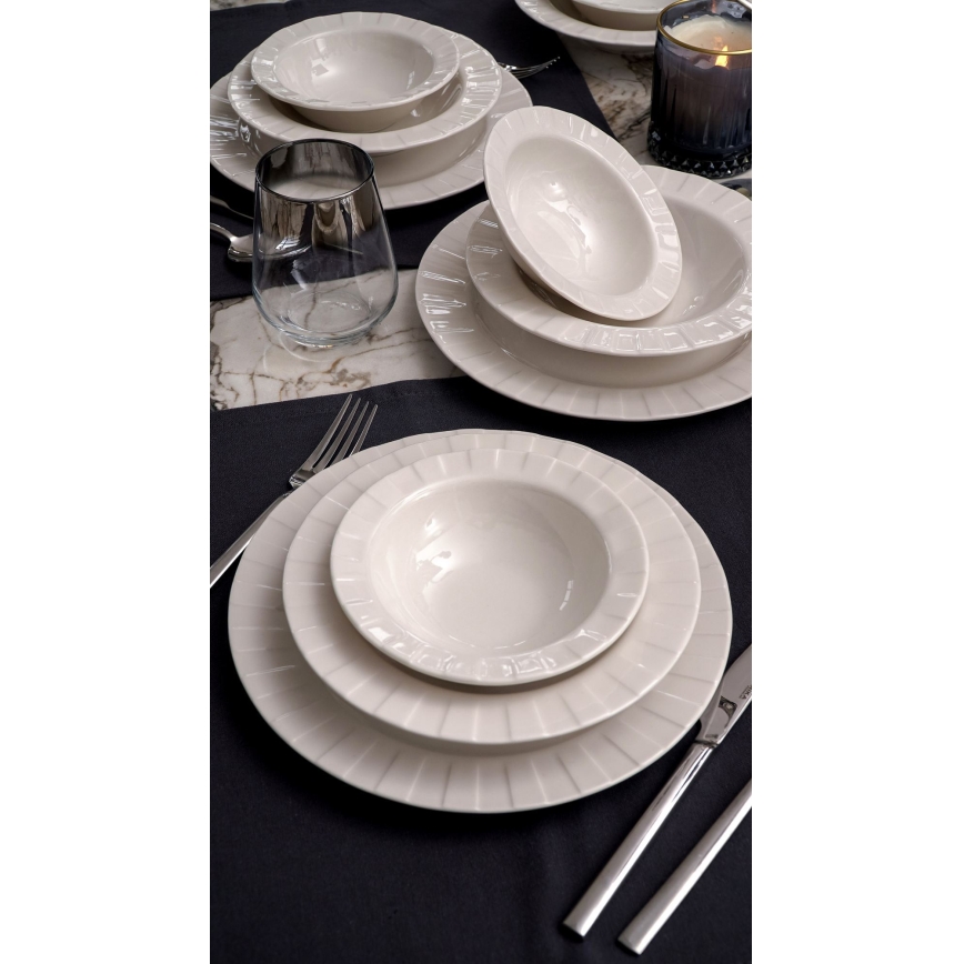 Jídelní sada 18 ks bílá/porcelán