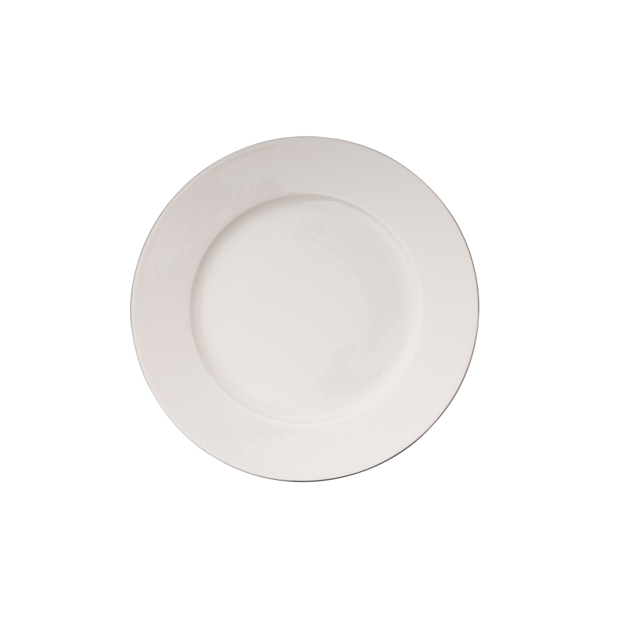 Jídelní sada 18 ks bílá/stříbrná/porcelán
