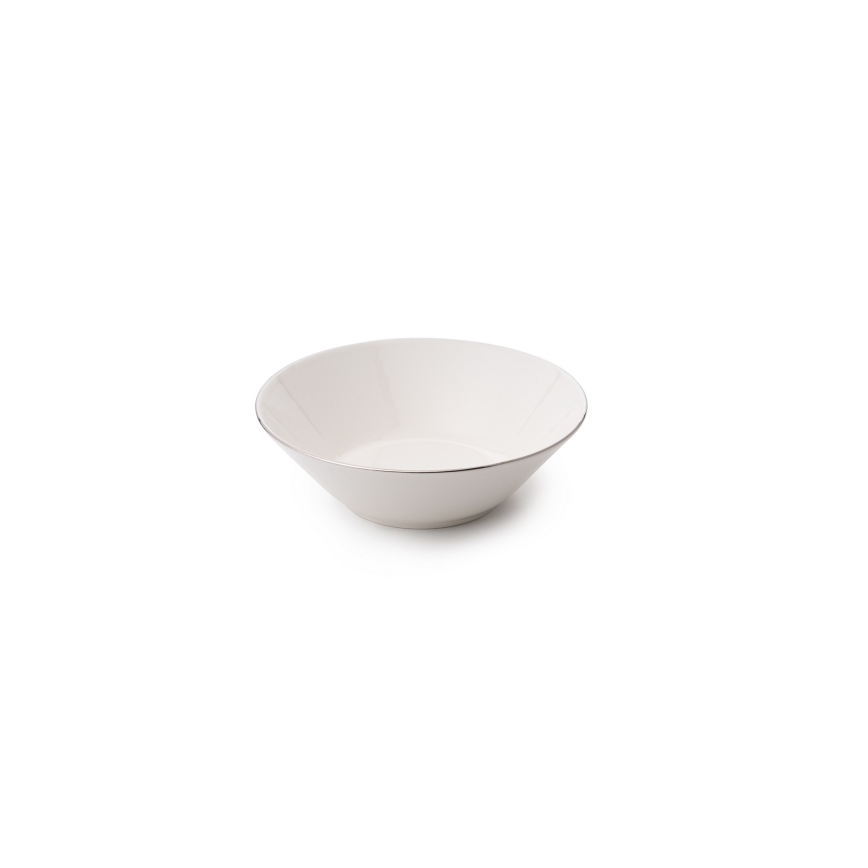 Jídelní sada 18 ks bílá/stříbrná/porcelán