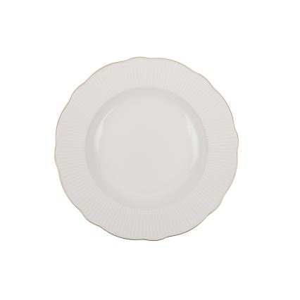 Jídelní sada 18 ks bílá/zlatá/porcelán