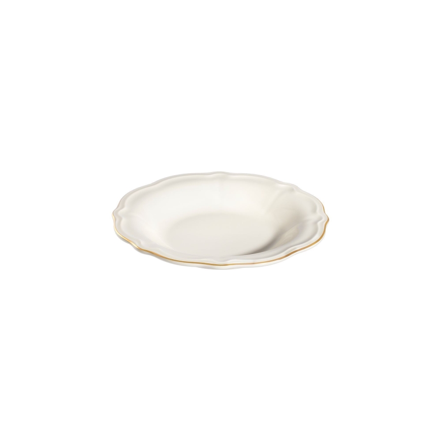 Jídelní sada 18 ks bílá/zlatá/porcelán