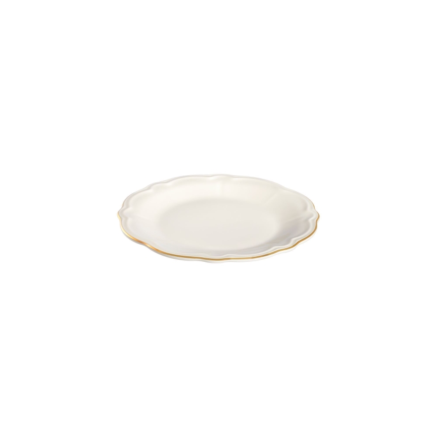 Jídelní sada 18 ks bílá/zlatá/porcelán