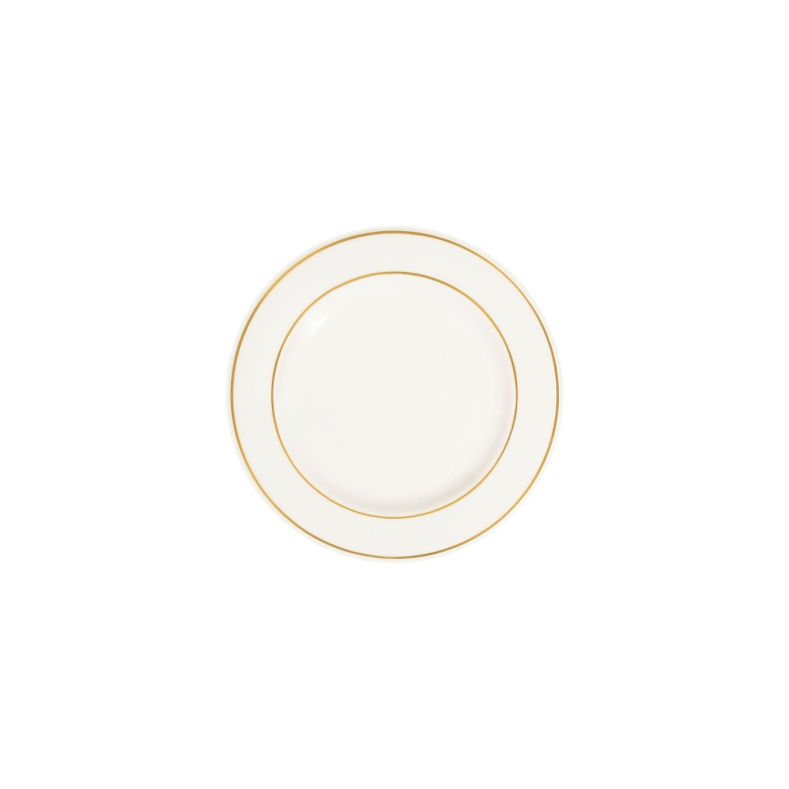 Jídelní sada 18 ks bílá/zlatá/porcelán