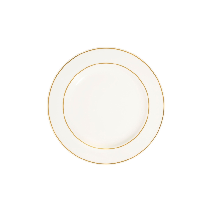 Jídelní sada 18 ks bílá/zlatá/porcelán