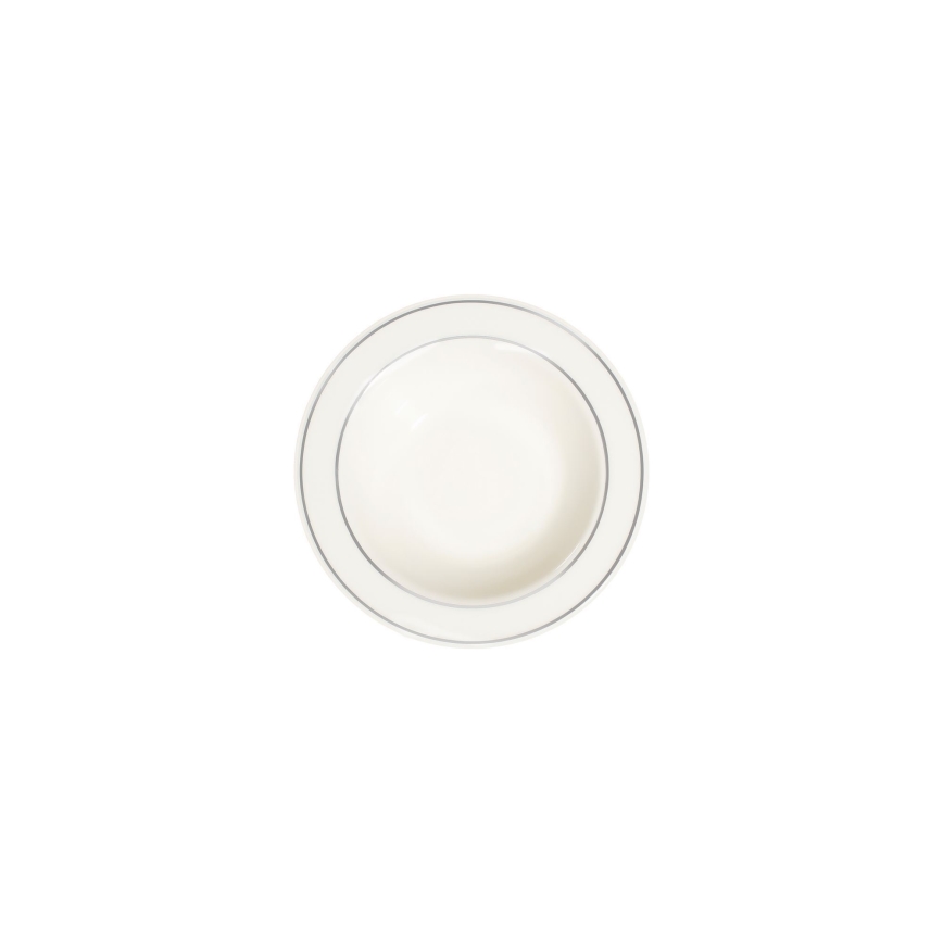 Jídelní sada 18 ks krémová/stříbrná/porcelán