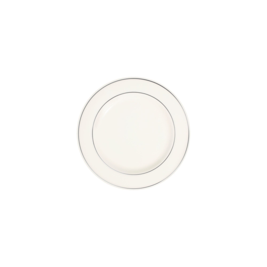 Jídelní sada 18 ks krémová/stříbrná/porcelán