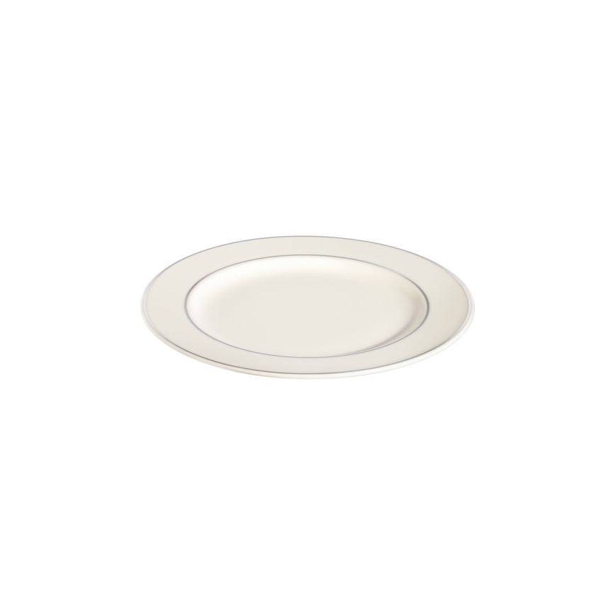 Jídelní sada 18 ks krémová/stříbrná/porcelán