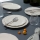 Jídelní sada 18 ks krémová/stříbrná/porcelán