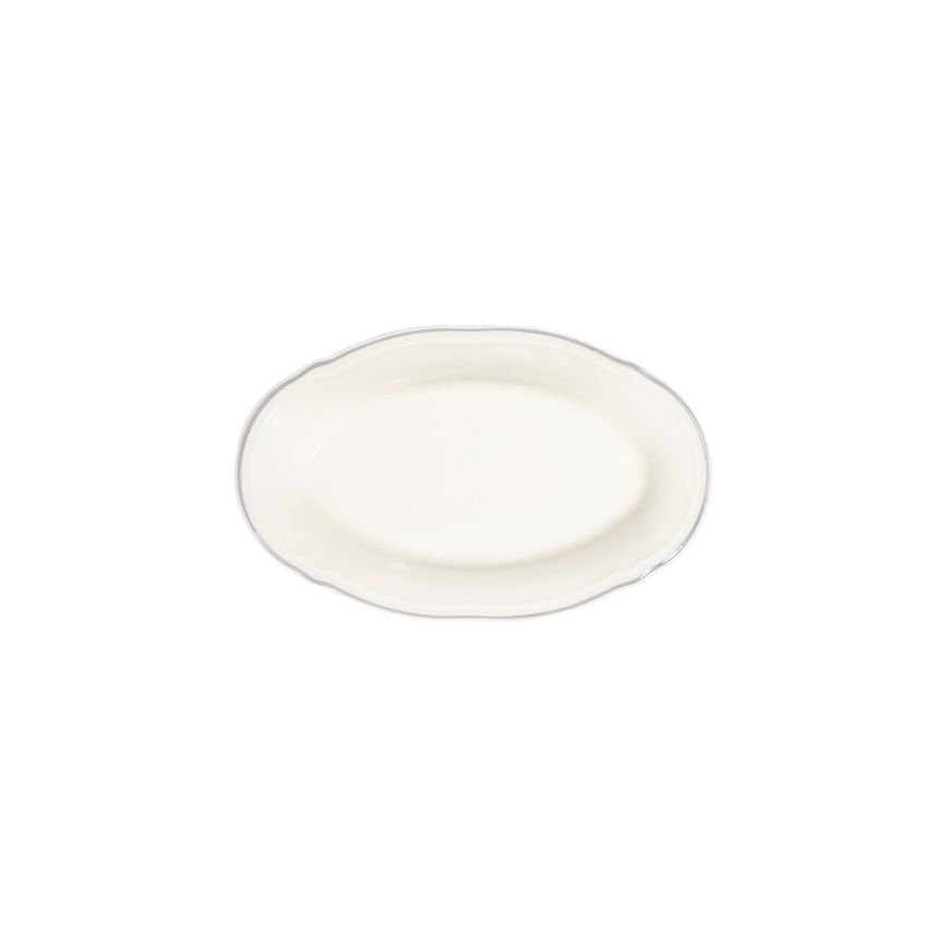Jídelní sada 18 ks krémová/stříbrná/porcelán
