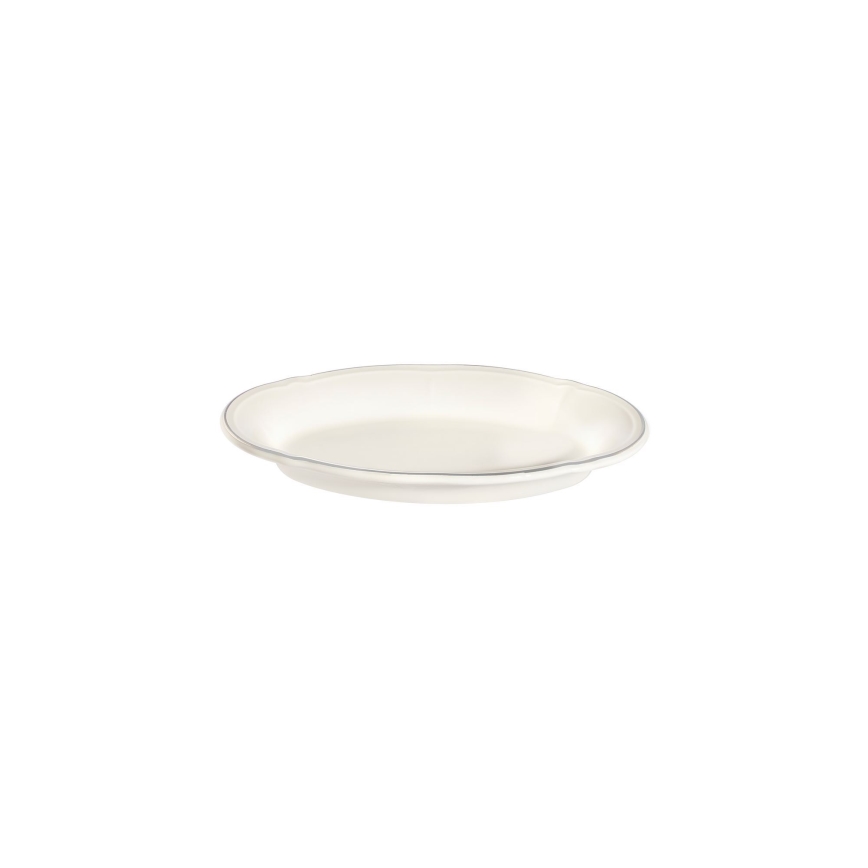 Jídelní sada 18 ks krémová/stříbrná/porcelán