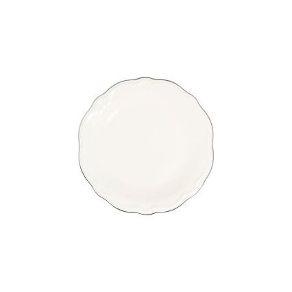 Jídelní sada 18 ks krémová/stříbrná/porcelán