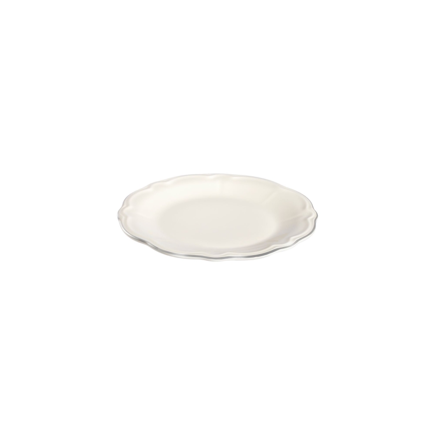 Jídelní sada 18 ks krémová/stříbrná/porcelán