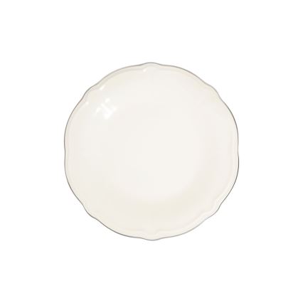Jídelní sada 18 ks krémová/stříbrná/porcelán