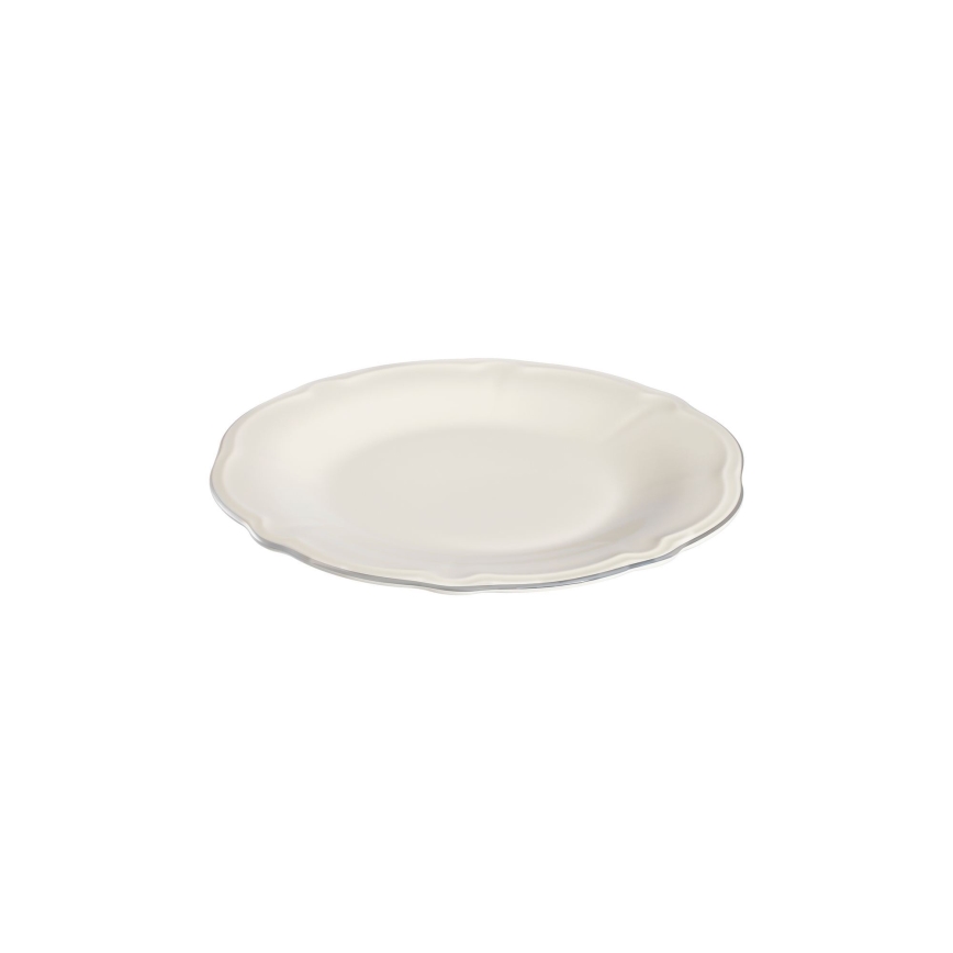 Jídelní sada 18 ks krémová/stříbrná/porcelán