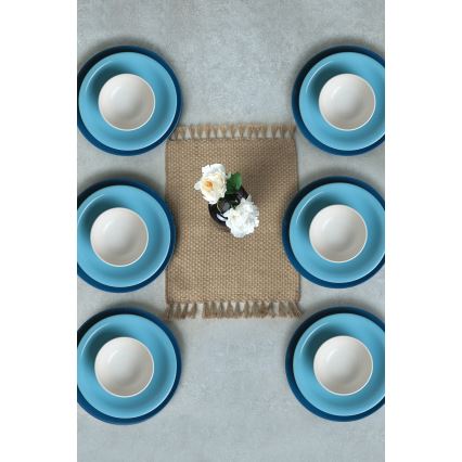 Jídelní sada 18 ks modrá/bílá/keramika