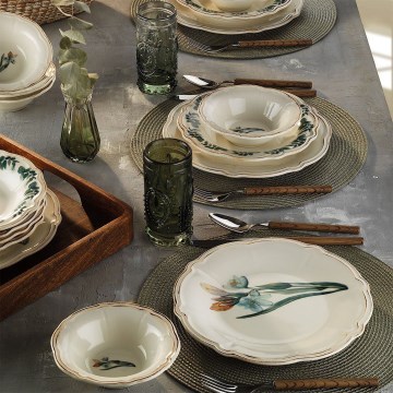 Jídelní sada 18 ks pestrobarevná/porcelán