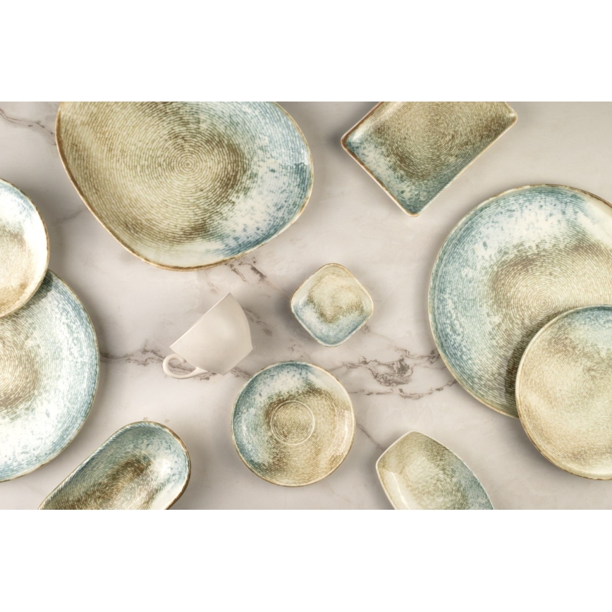 Jídelní sada 18 ks pestrobarevná/porcelán