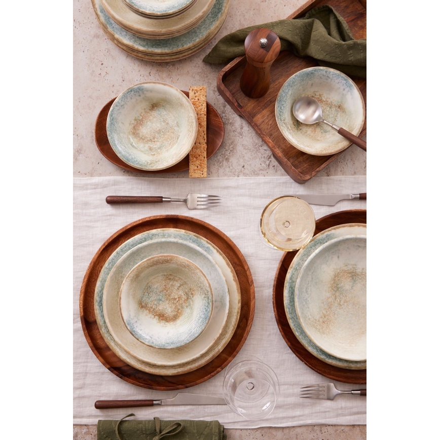 Jídelní sada 18 ks pestrobarevná/porcelán