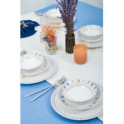 Jídelní sada 18 ks pestrobarevná/porcelán