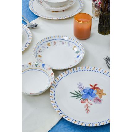 Jídelní sada 18 ks pestrobarevná/porcelán