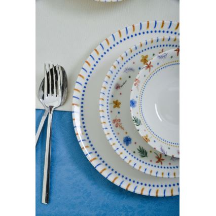 Jídelní sada 18 ks pestrobarevná/porcelán