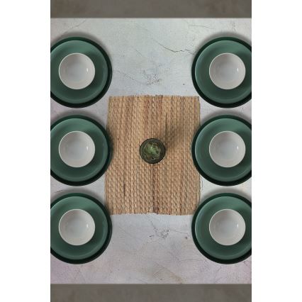 Jídelní sada 18 ks zelená/bílá/keramika