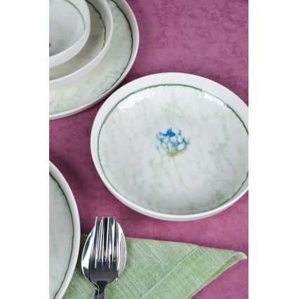 Jídelní sada 18 ks zelená/porcelán