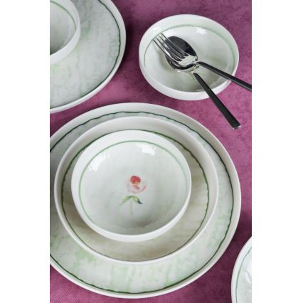 Jídelní sada 18 ks zelená/porcelán