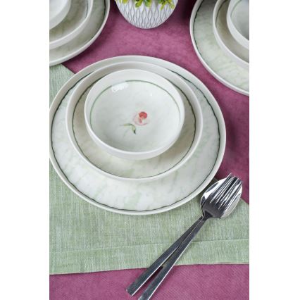 Jídelní sada 18 ks zelená/porcelán