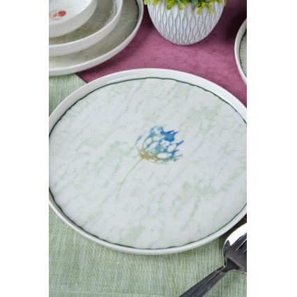 Jídelní sada 18 ks zelená/porcelán