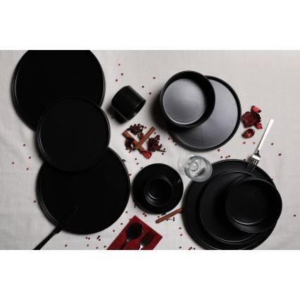 Jídelní sada 20 ks černá/kamenina