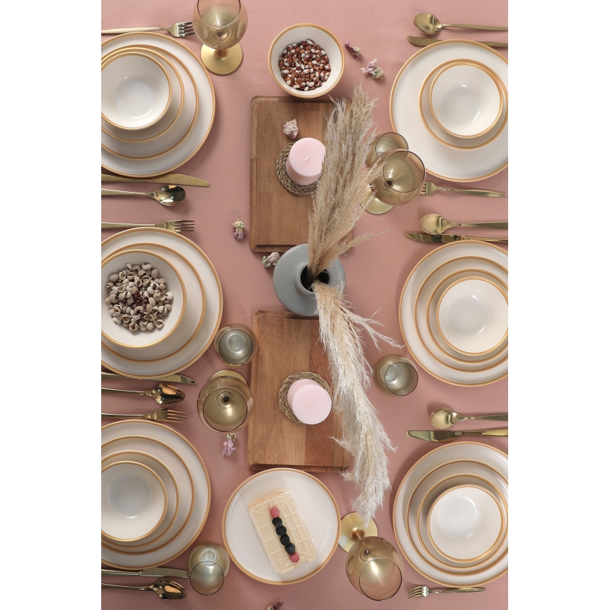 Jídelní sada 24 ks béžová/keramika